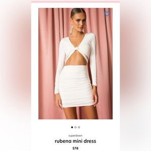 Revolve super down white cut out dress